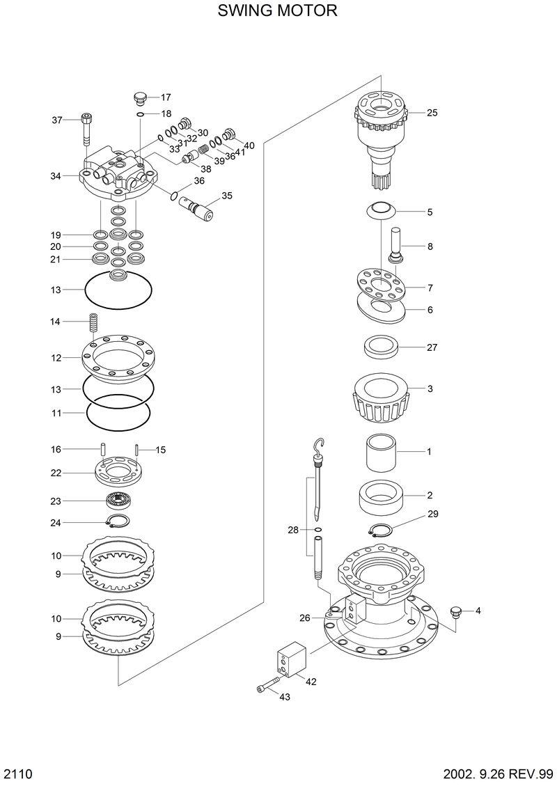 Схема запчастей Hyundai R210LC3LL - SWING MOTOR 