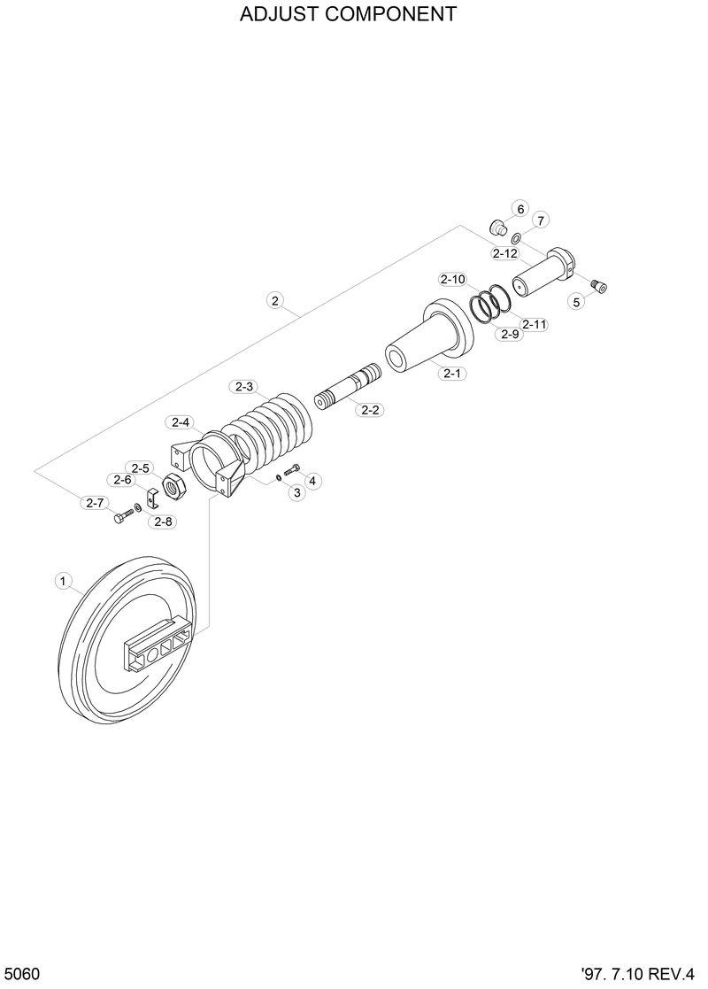 Схема запчастей Hyundai R210LC3LL - ADJUST COMPONENT 