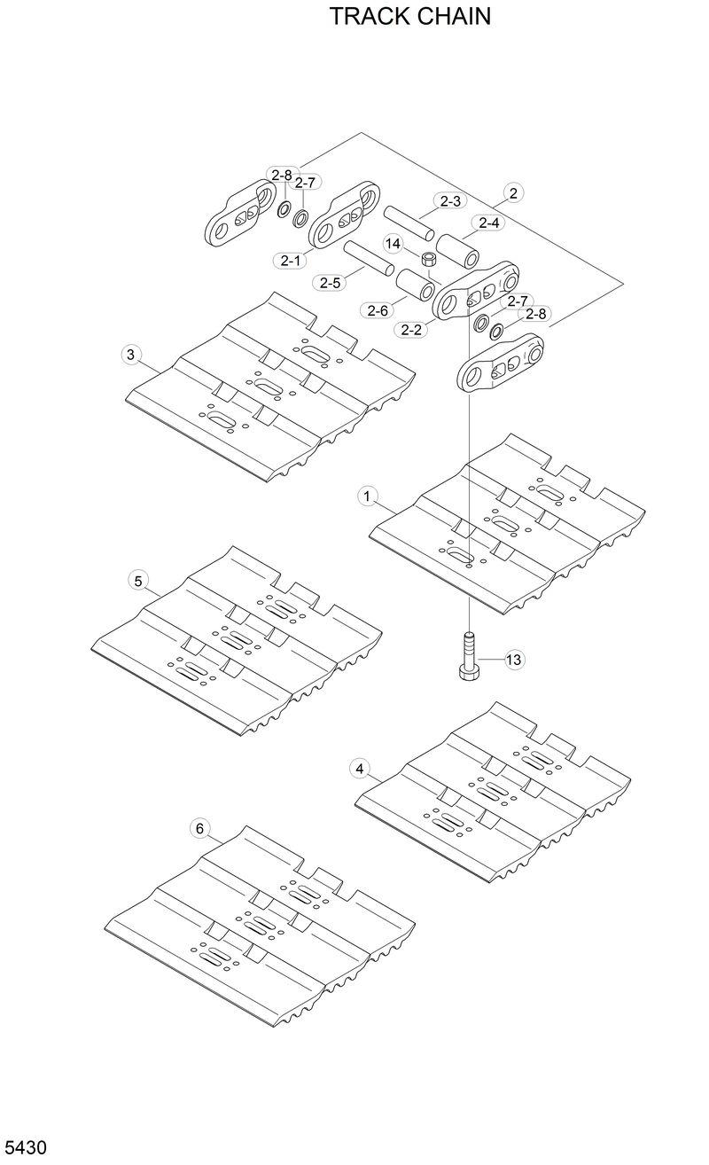 Схема запчастей Hyundai R210LC3LL - TRACK CHAIN 