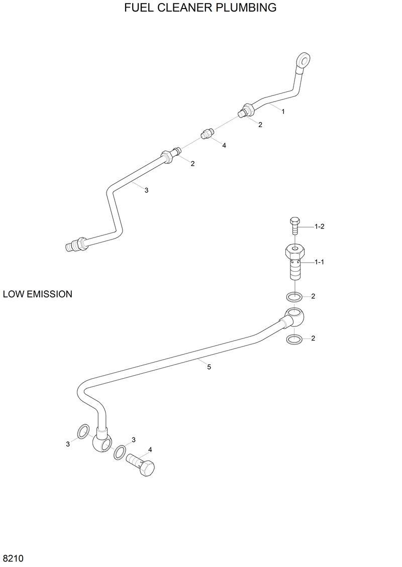 Схема запчастей Hyundai R210LC3LL - FUEL CLEANER PLUMBING 