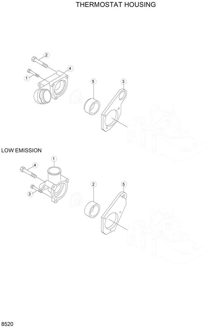 Схема запчастей Hyundai R210LC3LL - THERMOSTAT HOUSING 