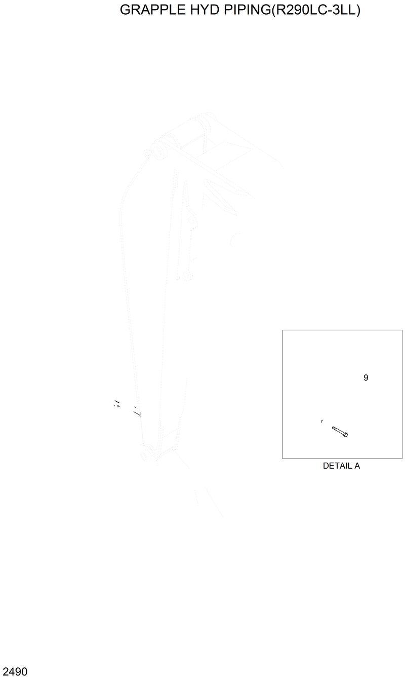 Схема запчастей Hyundai R290LC3LL - GRAPPLE HYD PIPING(R290LC-3LL) 