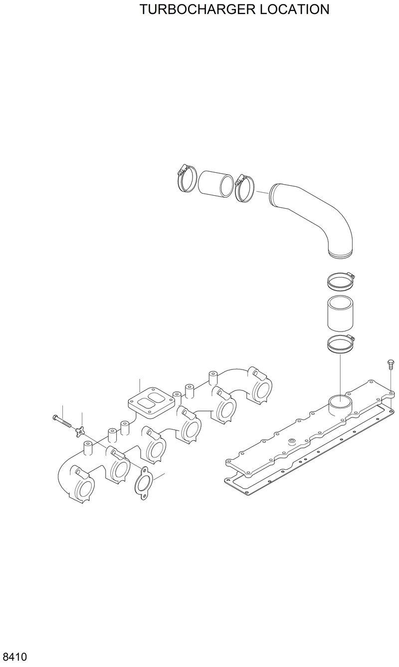 Схема запчастей Hyundai R290LC3LL - TURBOCHARGER LOCATION 