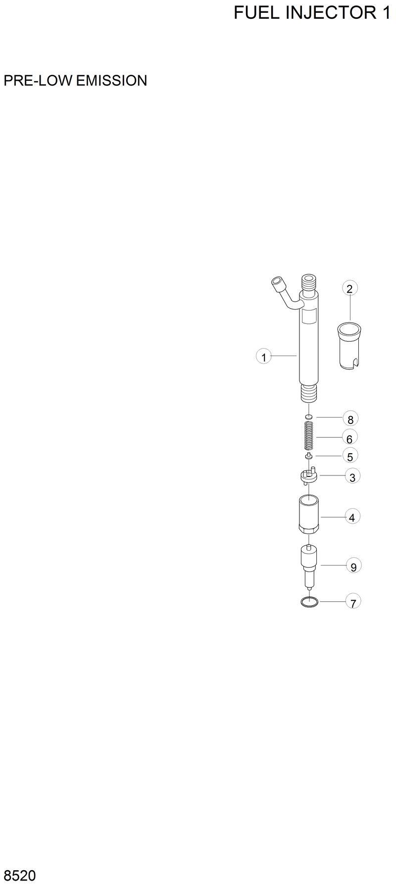 Схема запчастей Hyundai R290LC3LL - FUEL INJECTOR 1 