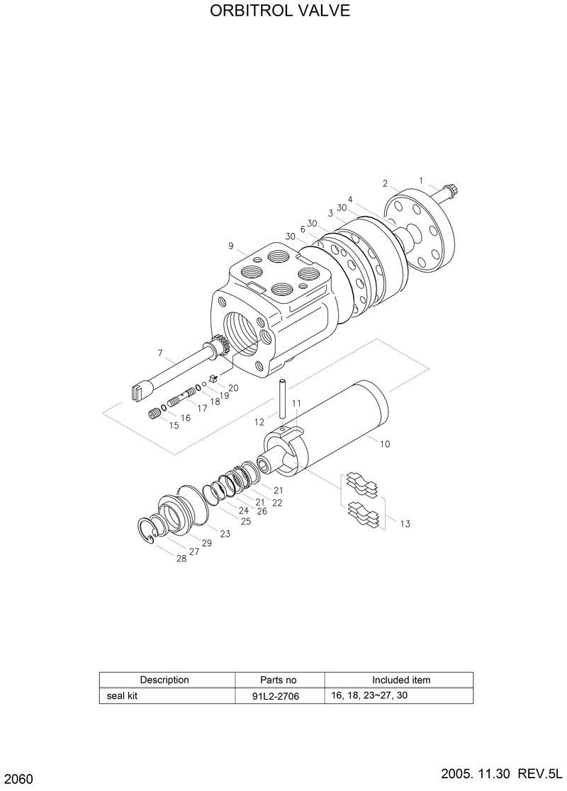 Схема запчастей Hyundai HL17C - ORBITROL VALVE 
