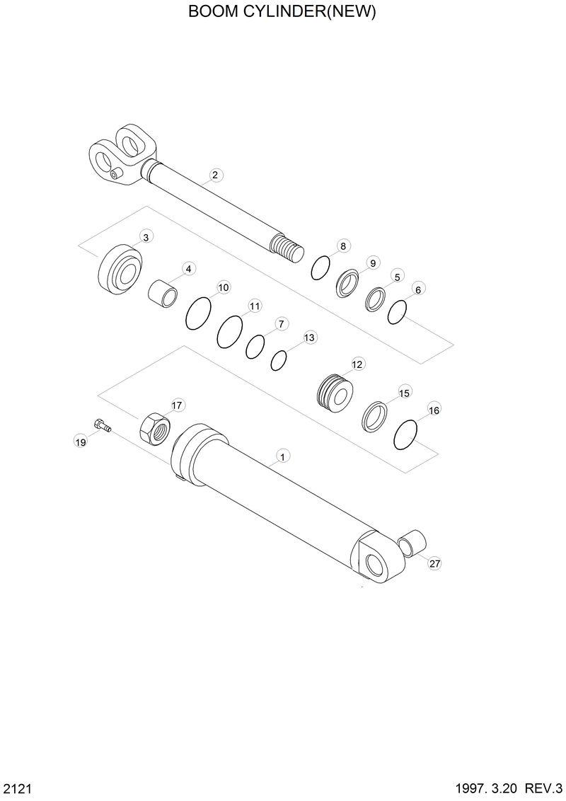 Схема запчастей Hyundai HL17C - BOOM CYLINDER(#0298-) 