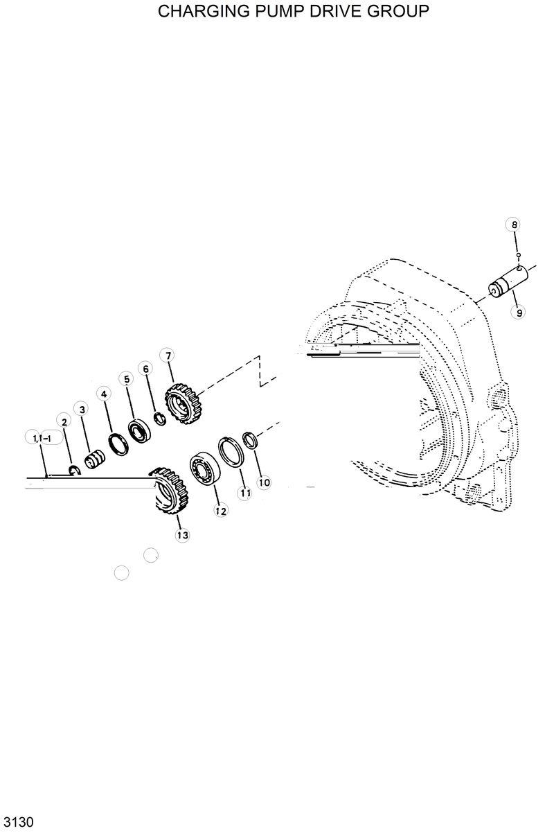 Схема запчастей Hyundai HL17C - CHARGING PUMP DRIVE GROUP 