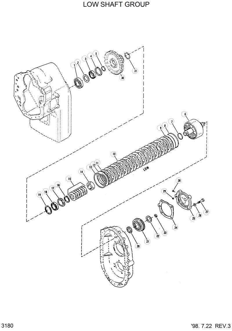 Схема запчастей Hyundai HL17C - LOW SHAFT GROUP 