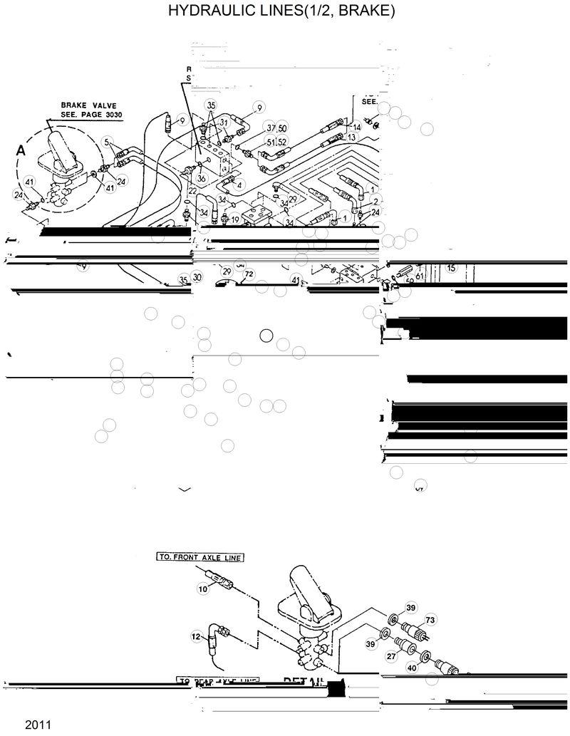 Схема запчастей Hyundai HL25C - HYDRAULIC LINES(1/2, BRAKE) 
