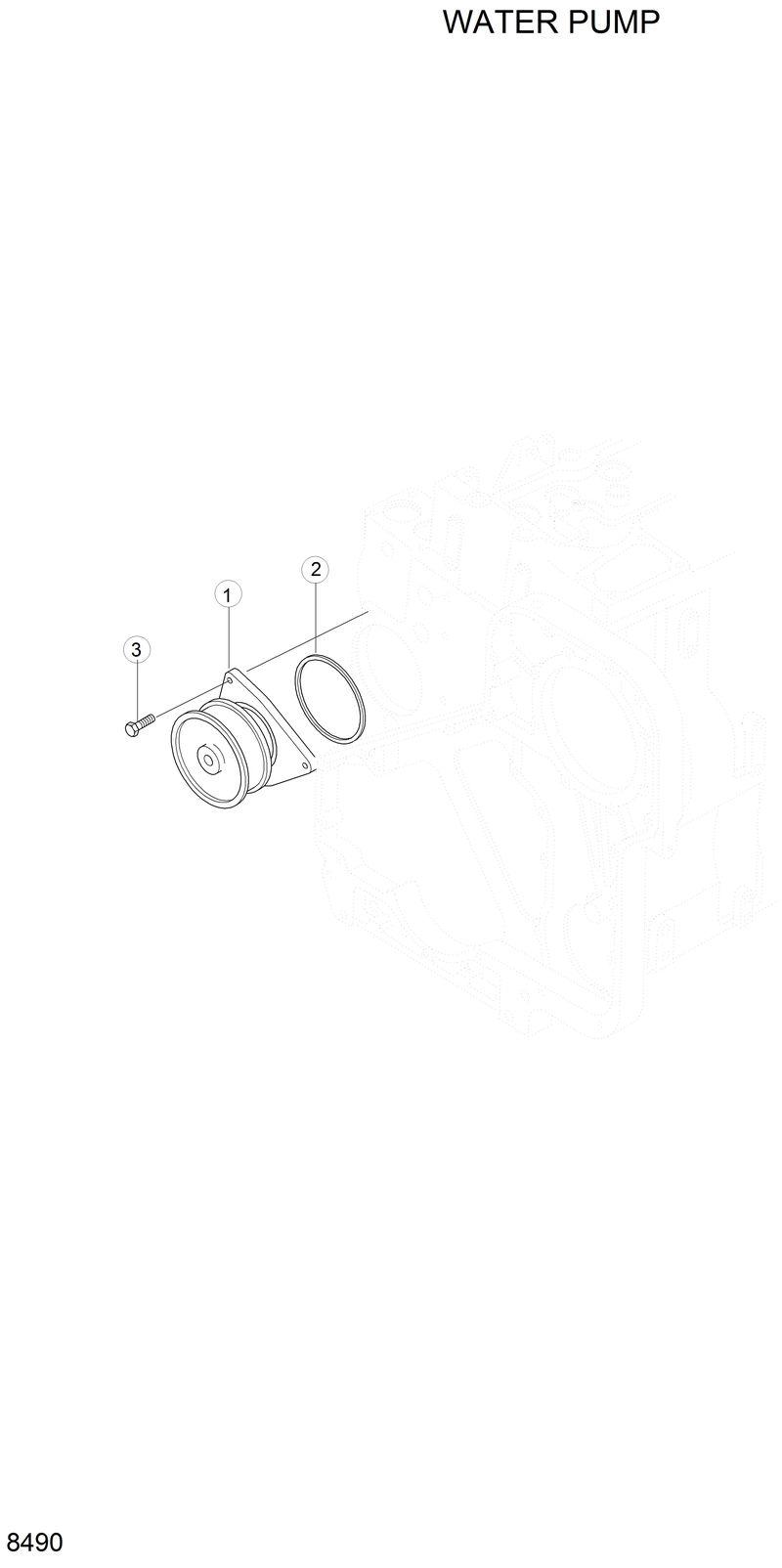 Схема запчастей Hyundai HL25C - WATER PUMP 