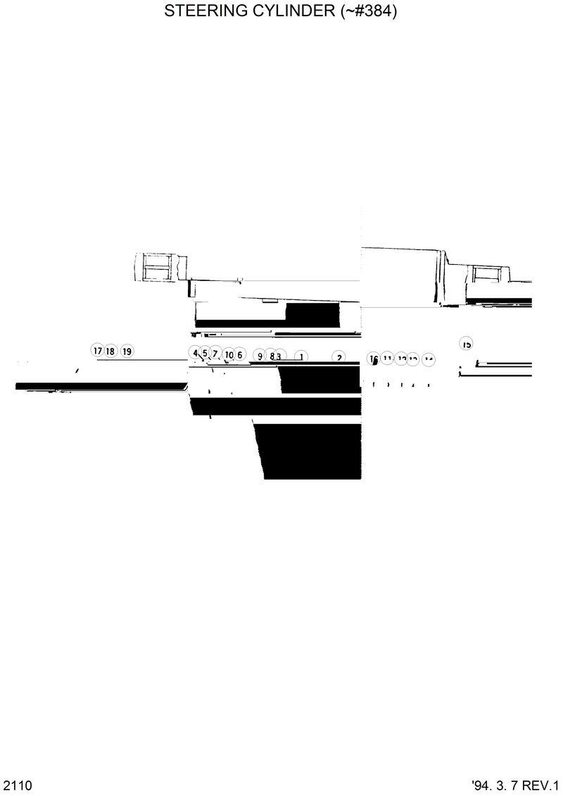 Схема запчастей Hyundai HL35C - STEERING CYLINDER(-#0384) 