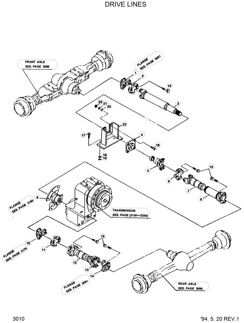Схема запчастей Hyundai HL35C - DRIVE LINES 