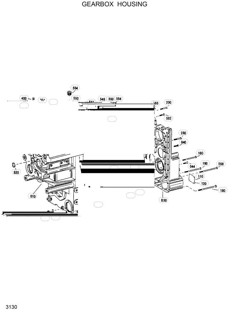 Схема запчастей Hyundai HL35C - GEARBOX HOUSING 