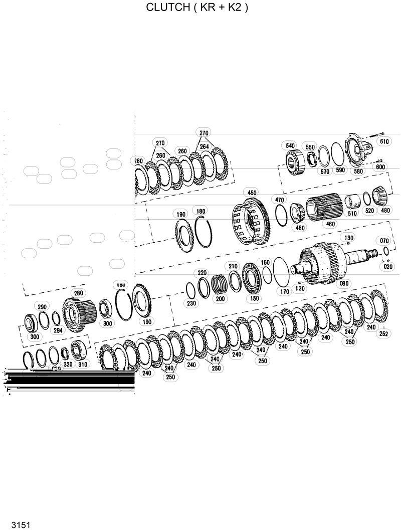 Схема запчастей Hyundai HL35C - CLUTCH(KR+K2) 