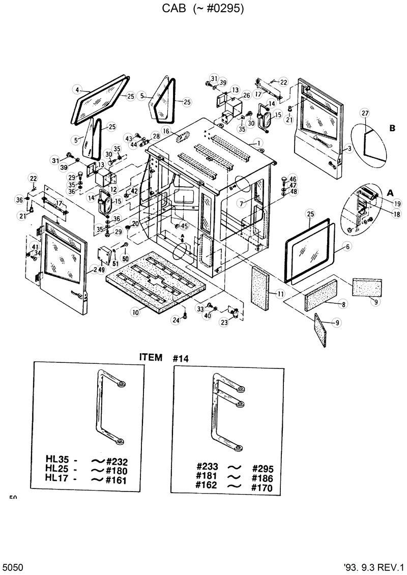 Схема запчастей Hyundai HL35C - CAB(-#0295) 