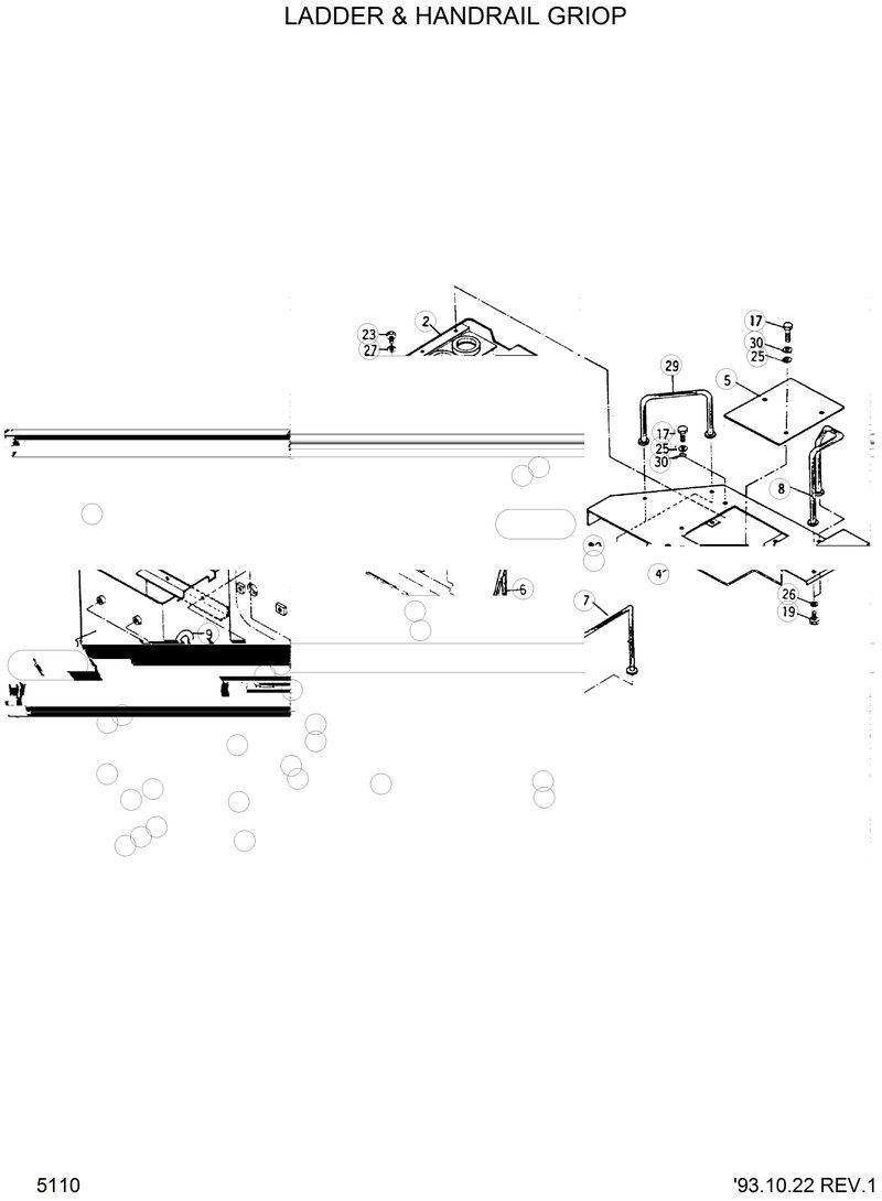 Схема запчастей Hyundai HL35C - LADDER &amp; HANDRAIL GROUP 