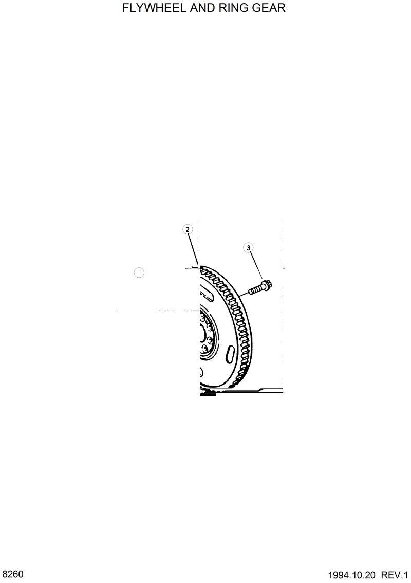 Схема запчастей Hyundai HL35C - FLYWHEEL &amp; RING GEAR 