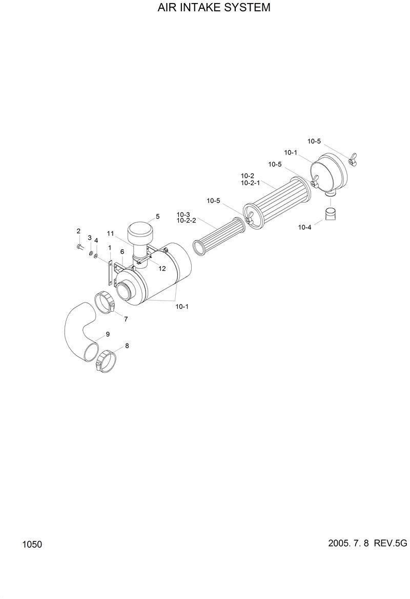 Схема запчастей Hyundai HL750 - AIR INTAKE SYSTEM 