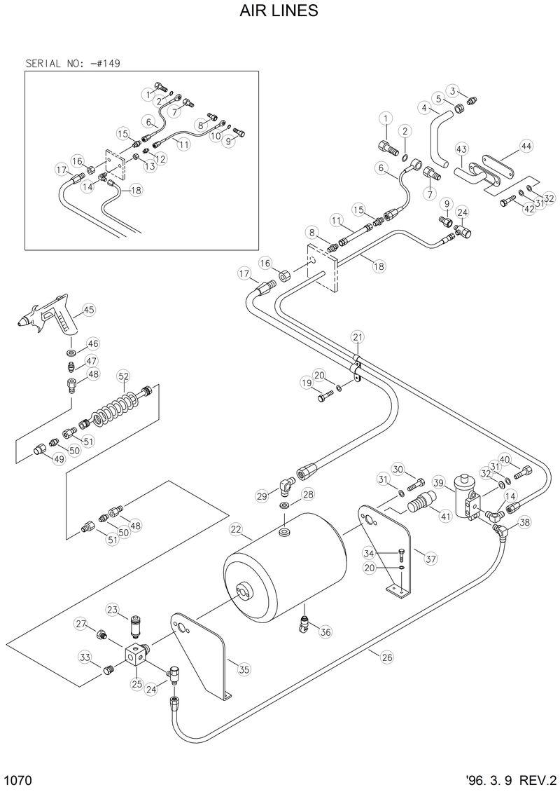 Схема запчастей Hyundai HL750 - AIR LINES 