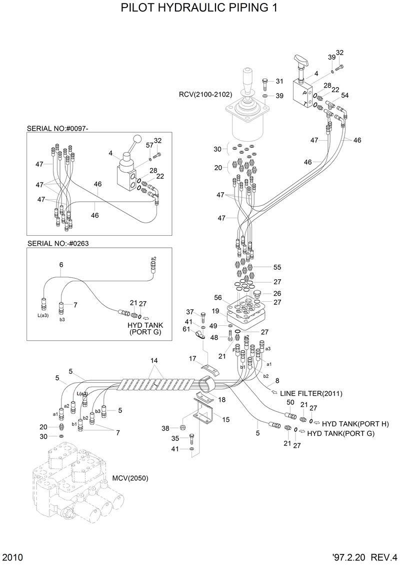 Схема запчастей Hyundai HL750 - PILOT HYDRAULIC PIPING 1 
