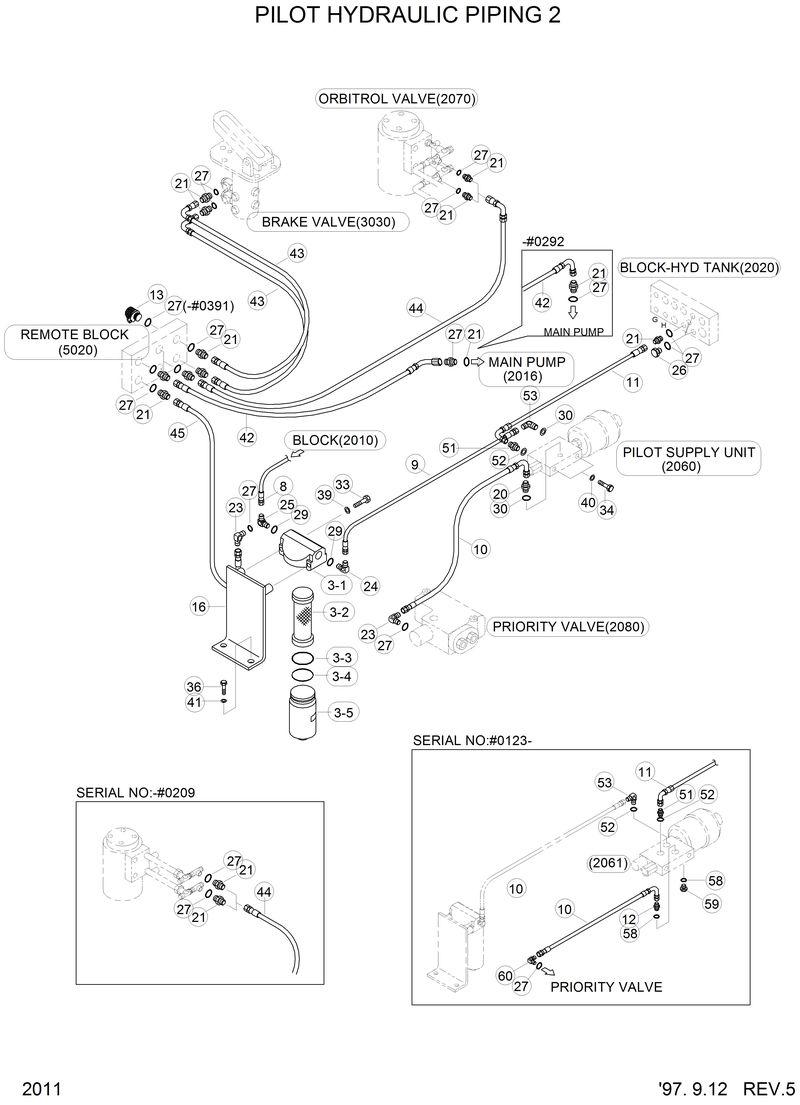 Схема запчастей Hyundai HL750 - PILOT HYDRAULIC PIPING 2 