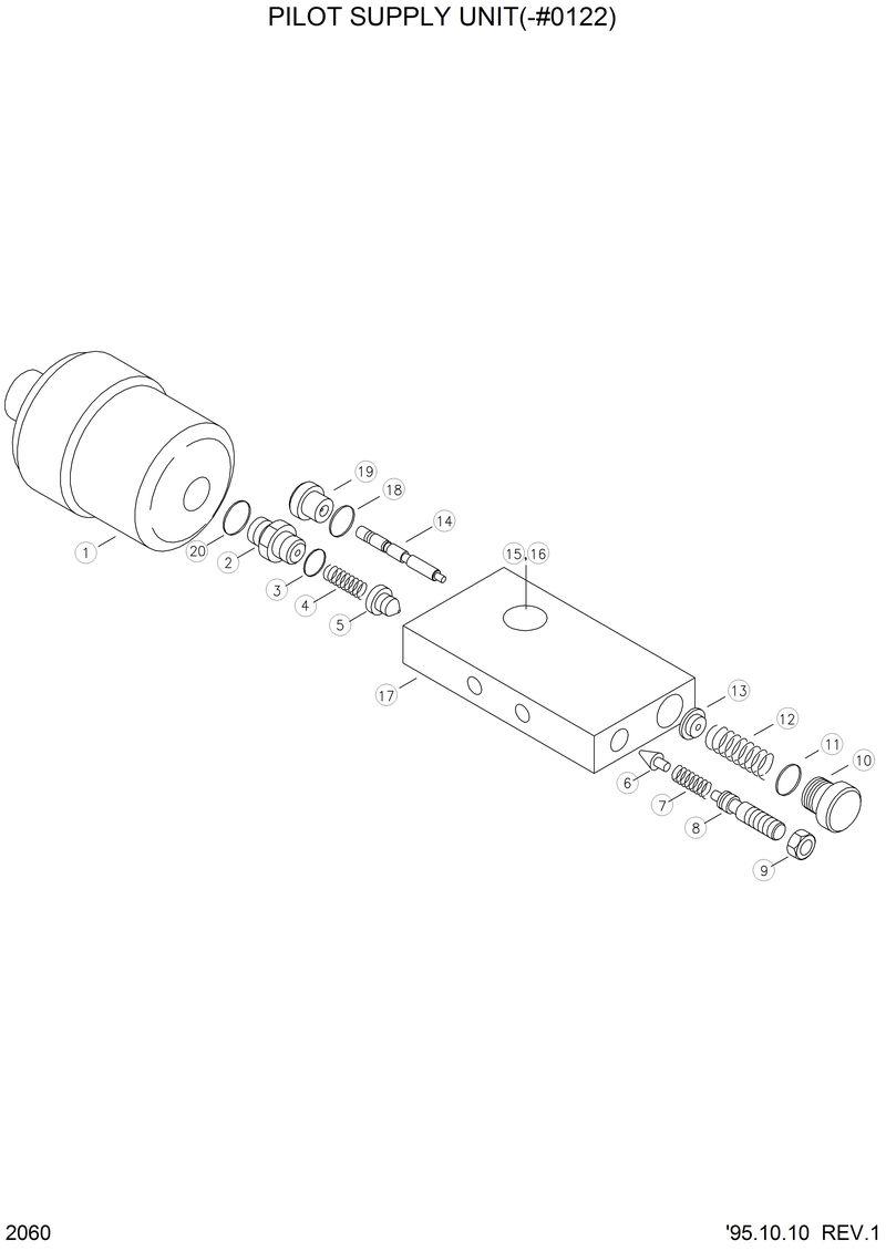 Схема запчастей Hyundai HL750 - PILOT SUPPLY UNIT(-#0122) 