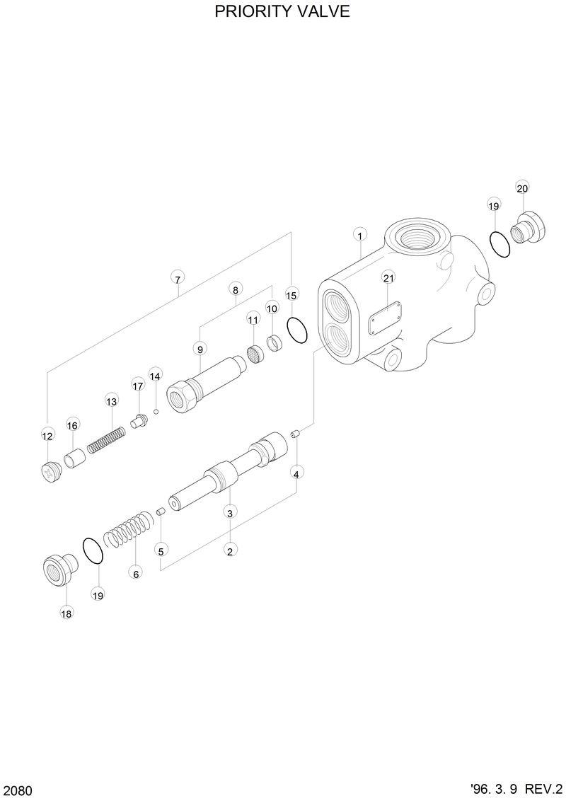 Схема запчастей Hyundai HL750 - PRIORITY VALVE 