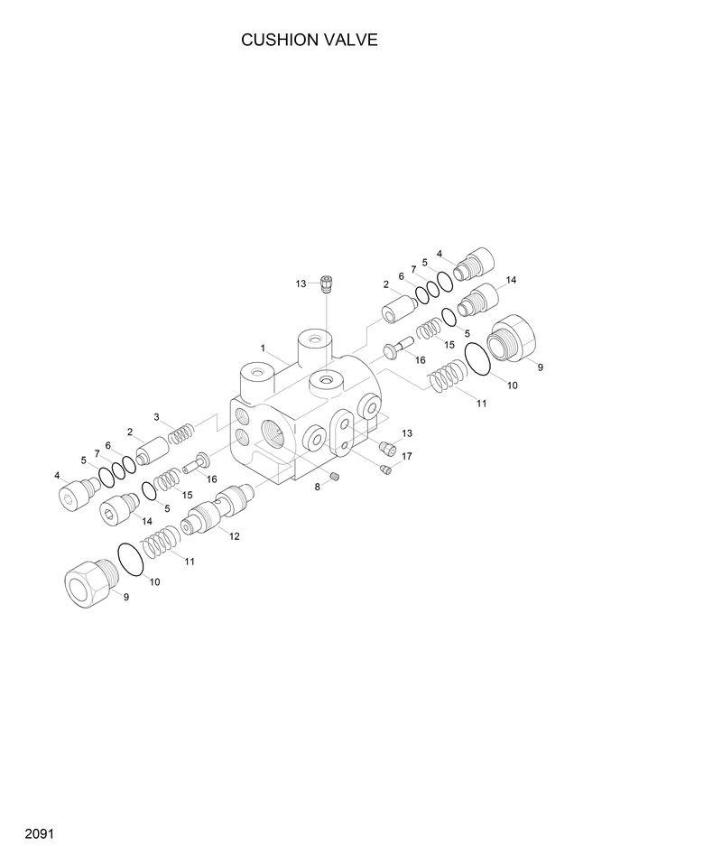 Схема запчастей Hyundai HL750 - CUSHION VALVE 