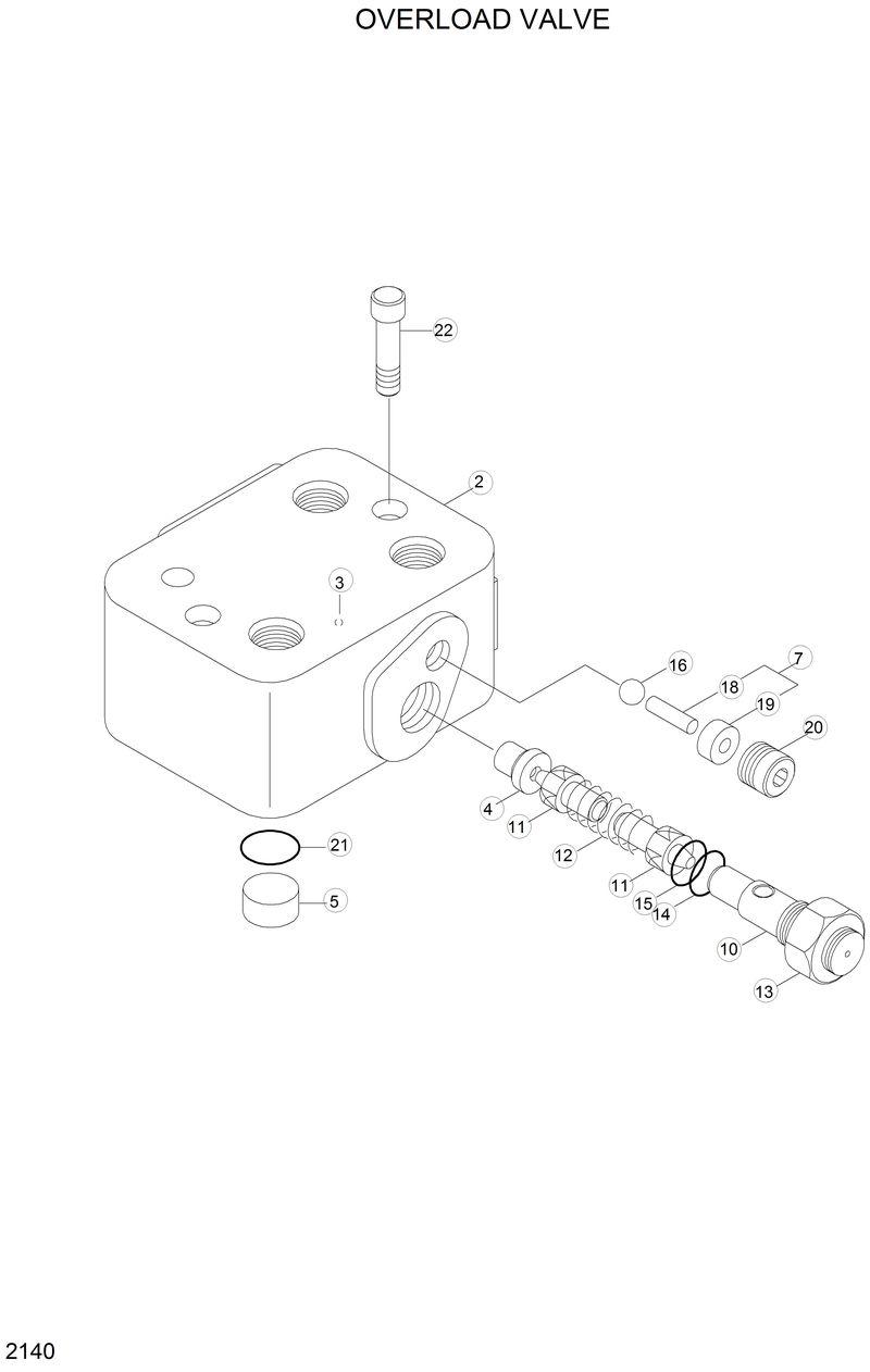 Схема запчастей Hyundai HL750 - OVERLOAD VALVE 