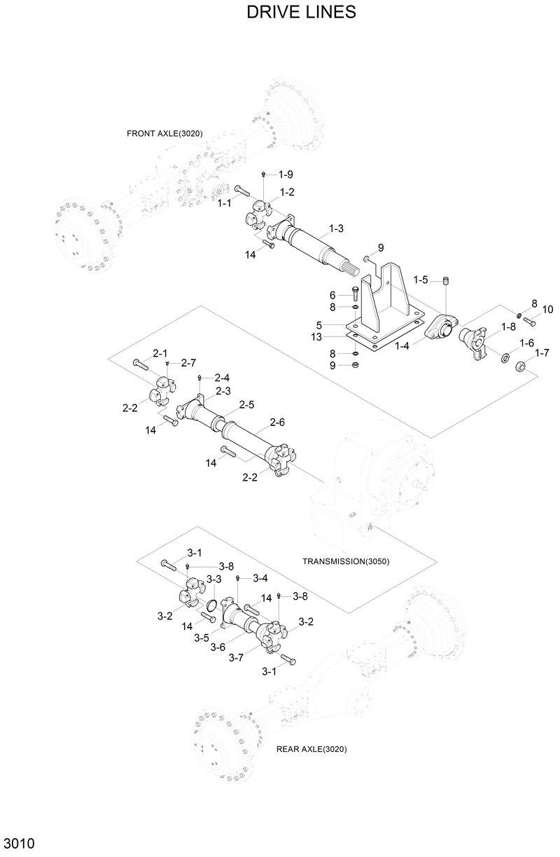 Схема запчастей Hyundai HL750 - DRIVE LINES 