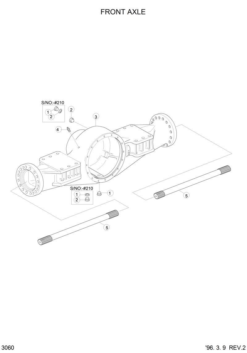 Схема запчастей Hyundai HL750 - FRONT AXLE(-#0109) 
