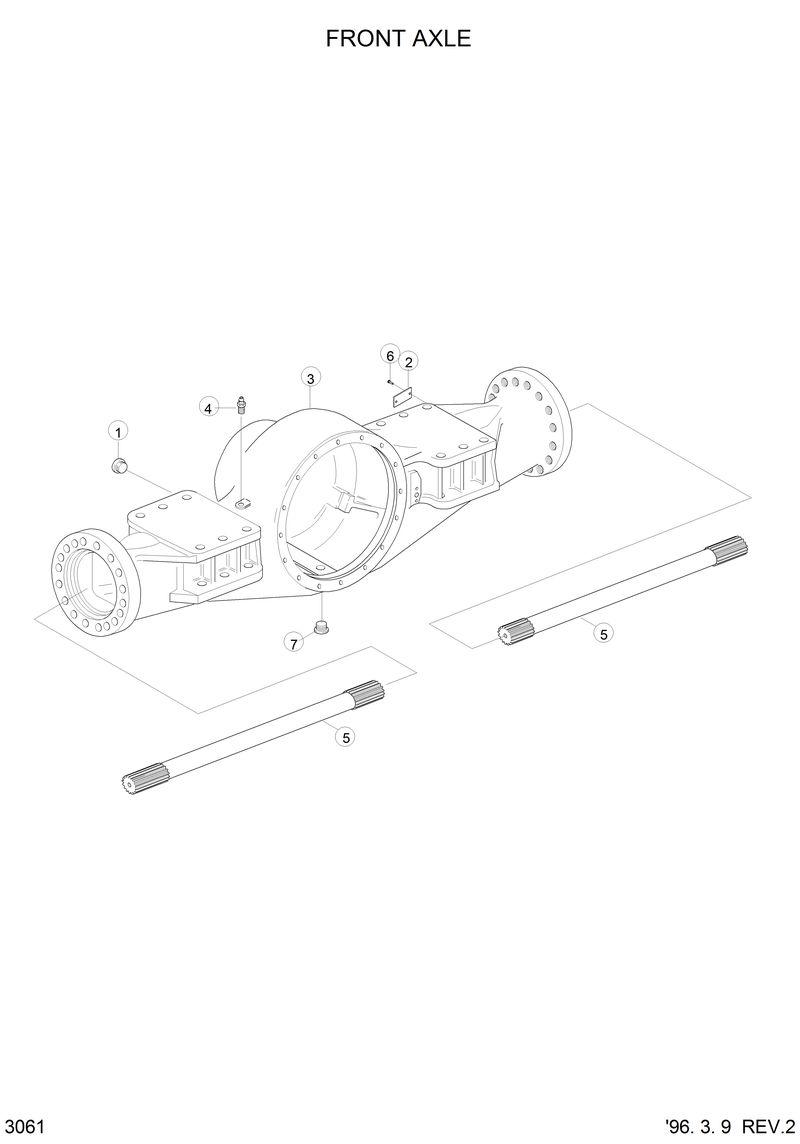 Схема запчастей Hyundai HL750 - FRONT AXLE(#0110-) 