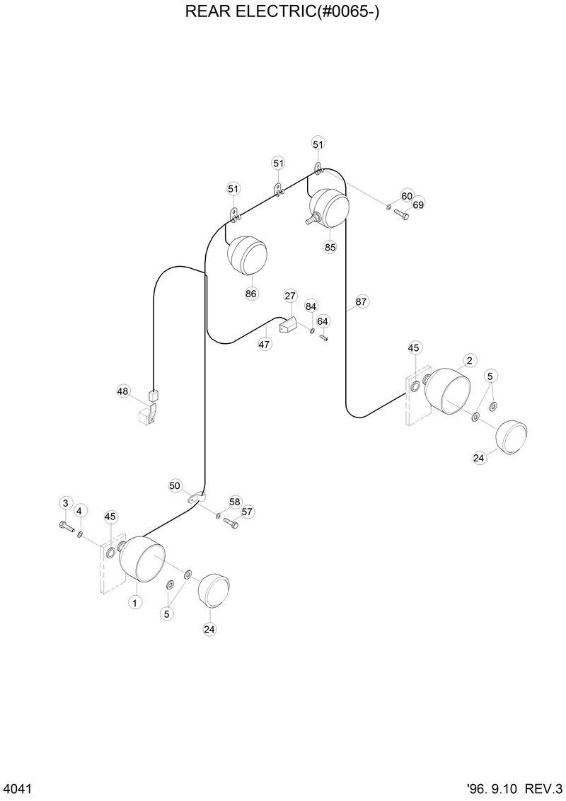 Схема запчастей Hyundai HL750 - REAR ELECTRIC(#0065-) 