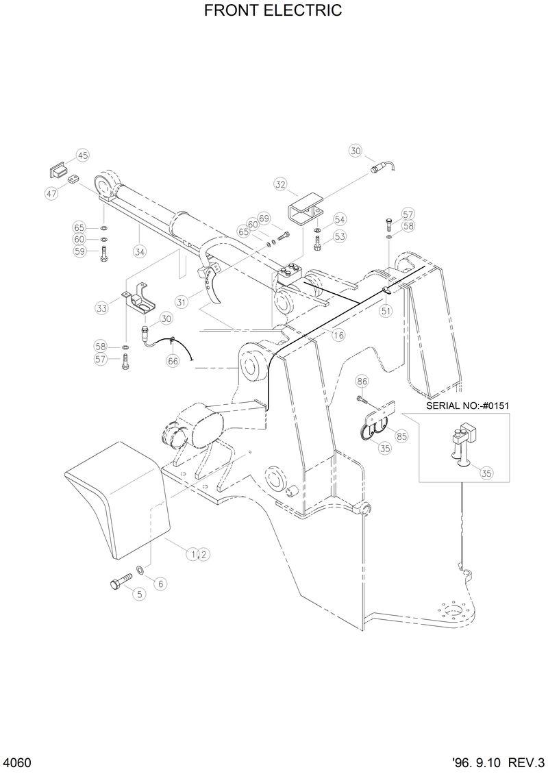 Схема запчастей Hyundai HL750 - FRONT ELECTRIC 