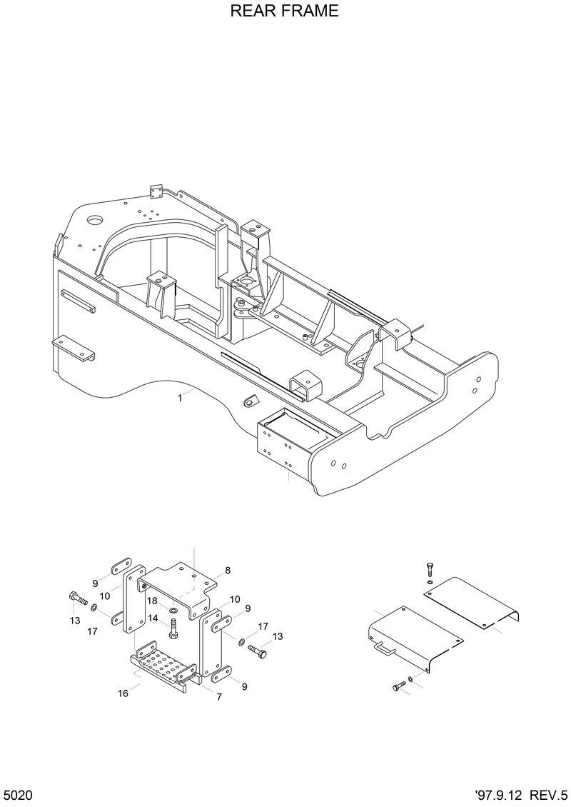 Схема запчастей Hyundai HL750 - REAR FRAME 