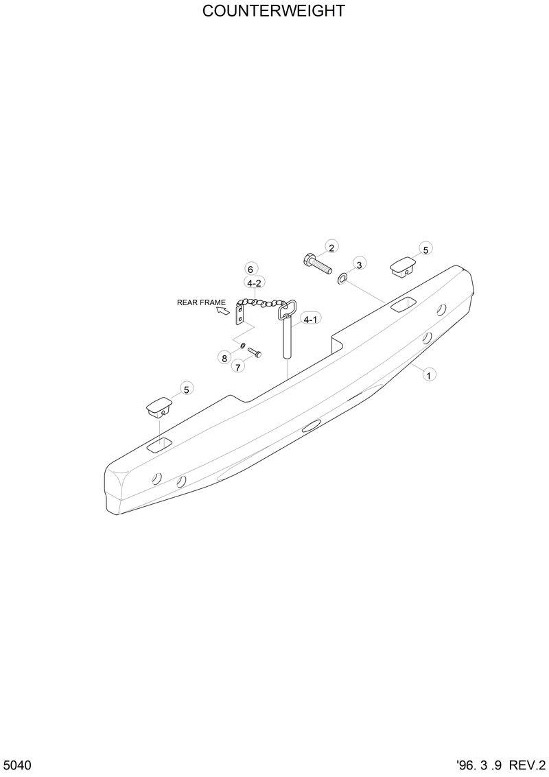 Схема запчастей Hyundai HL750 - COUNTERWEIGHT 