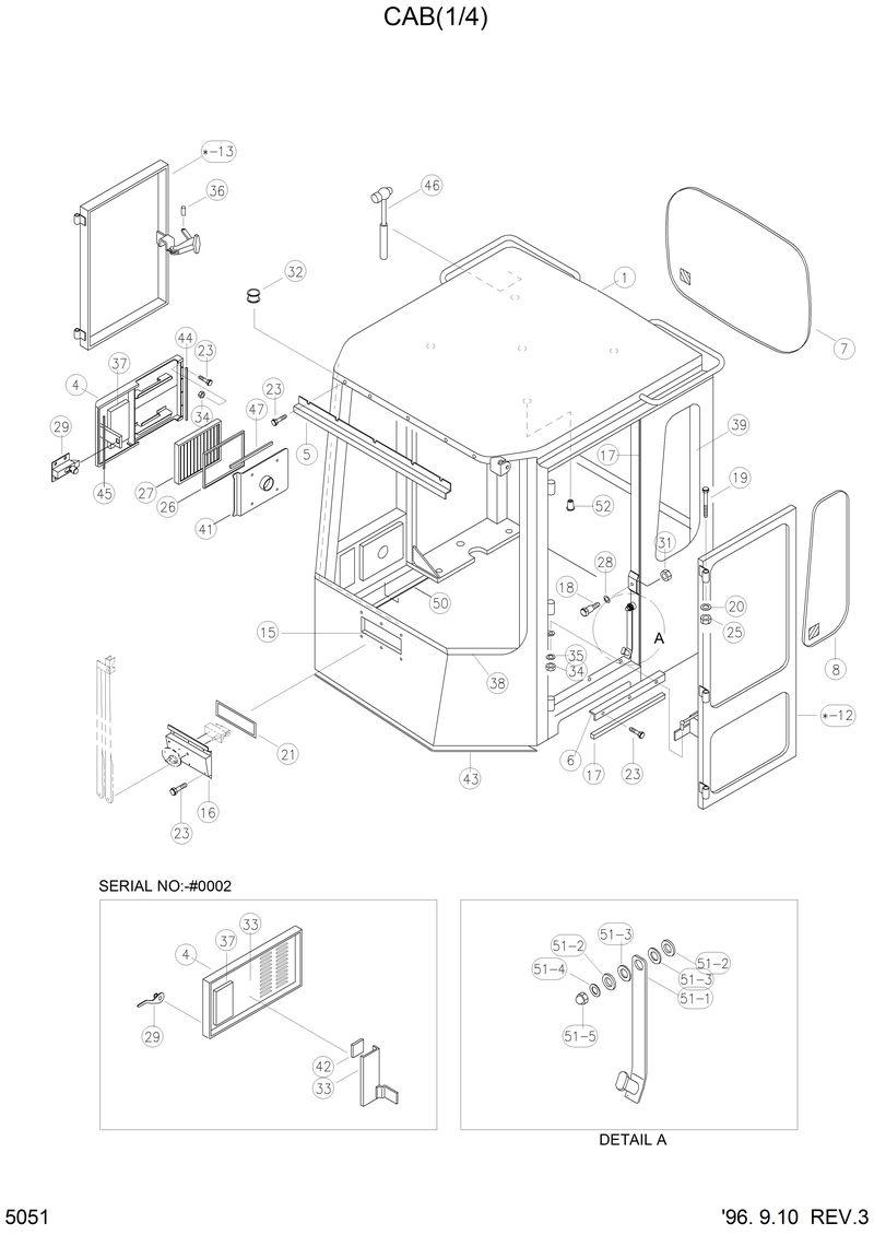 Схема запчастей Hyundai HL750 - CAB(1/4) 