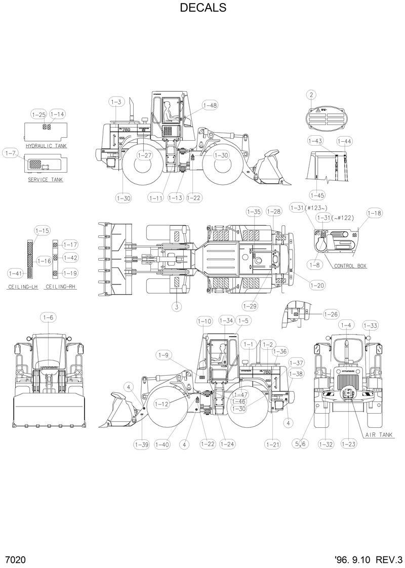 Схема запчастей Hyundai HL750 - DECALS 