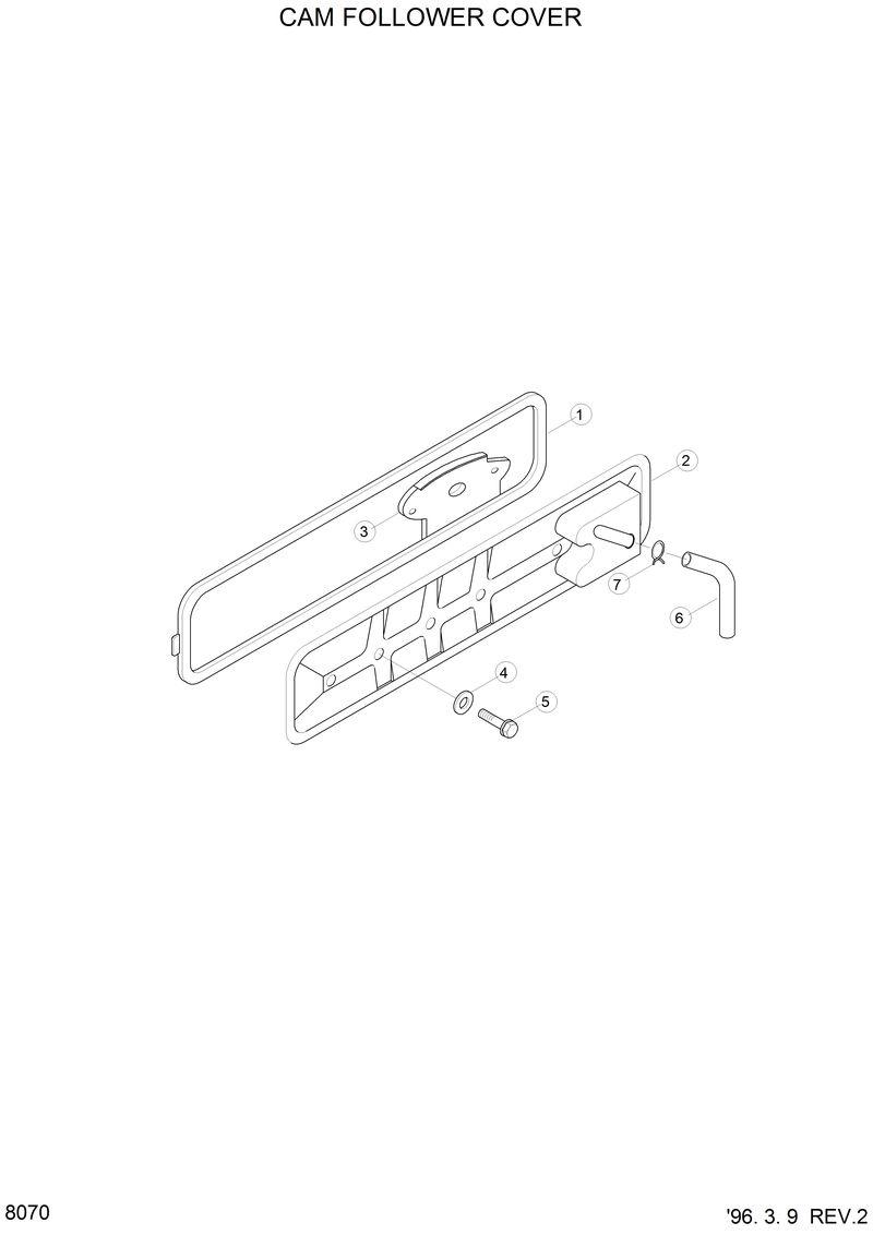 Схема запчастей Hyundai HL750 - CAM FOLLOWER COVER 