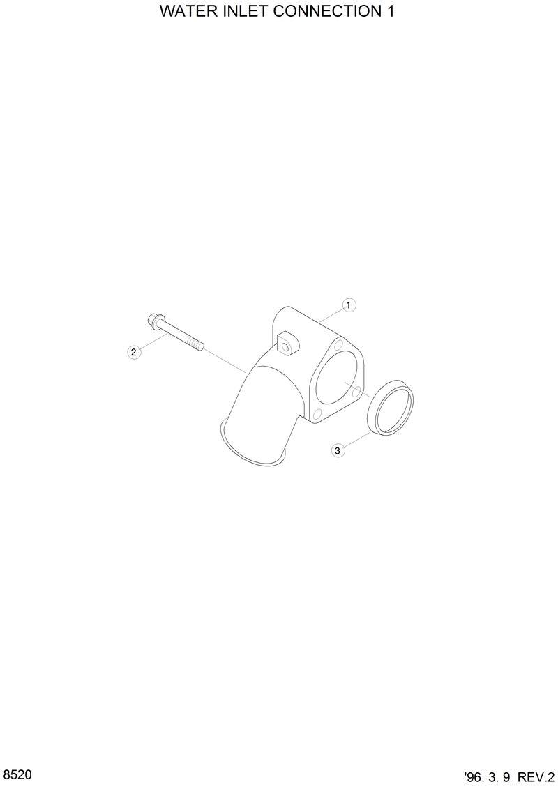 Схема запчастей Hyundai HL750 - WATER INLET CONNECTION 1 