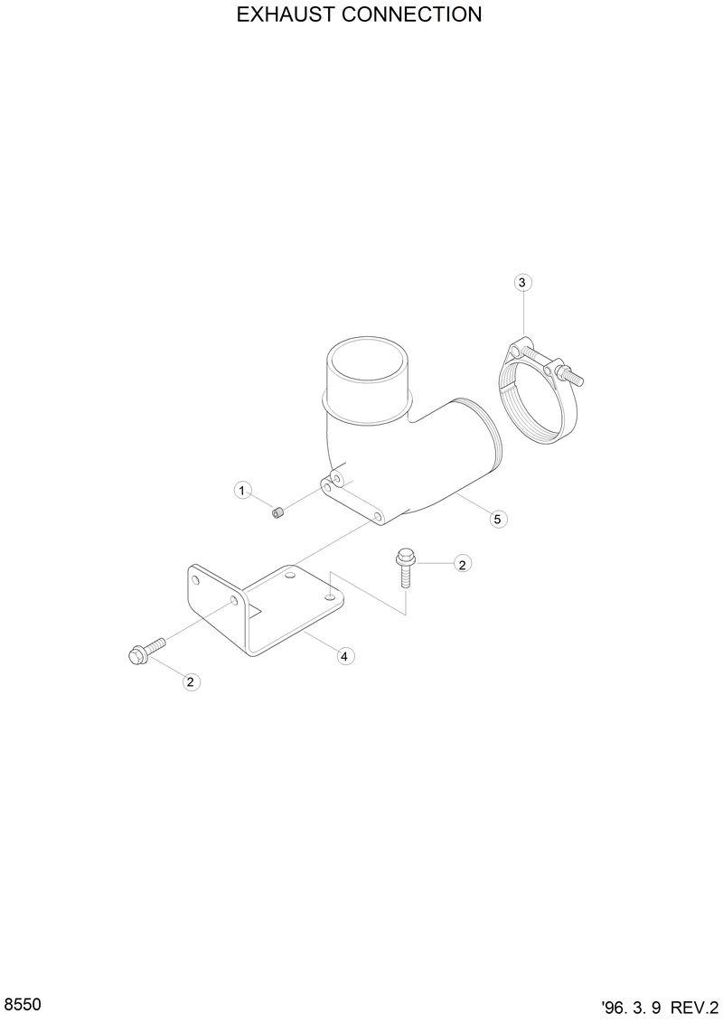 Схема запчастей Hyundai HL750 - EXHAUST PLUMBING 