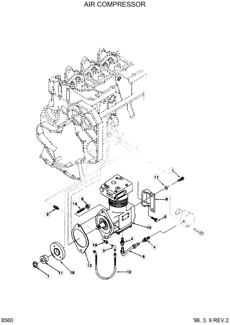 Схема запчастей Hyundai HL750 - AIR COMPRESSOR 