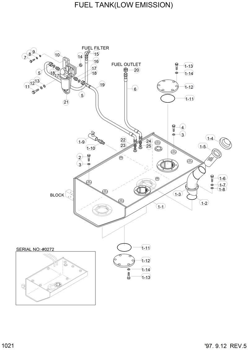 Схема запчастей Hyundai HL760 - FUEL TANK(LOW EMISSION) 