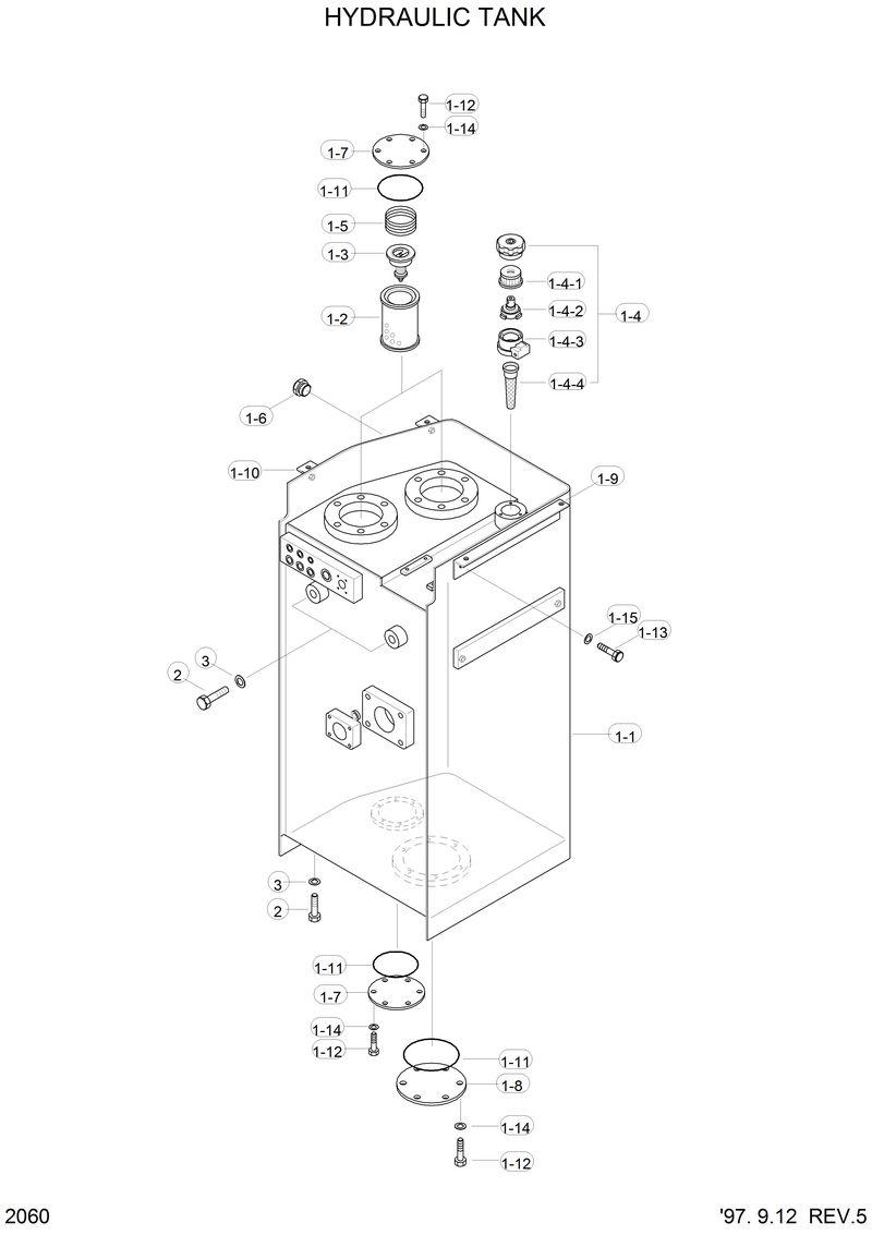 Схема запчастей Hyundai HL760 - HYDRAULIC TANK 