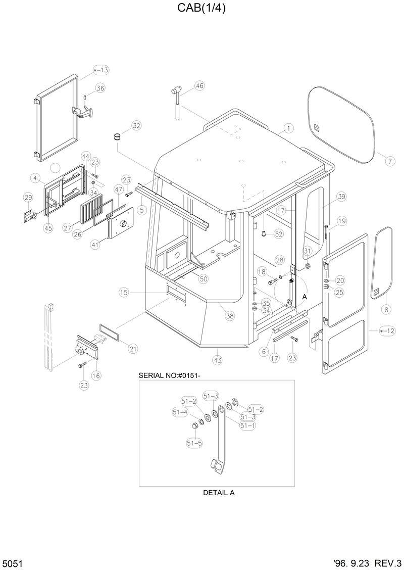 Схема запчастей Hyundai HL760 - CAB(1/4) 