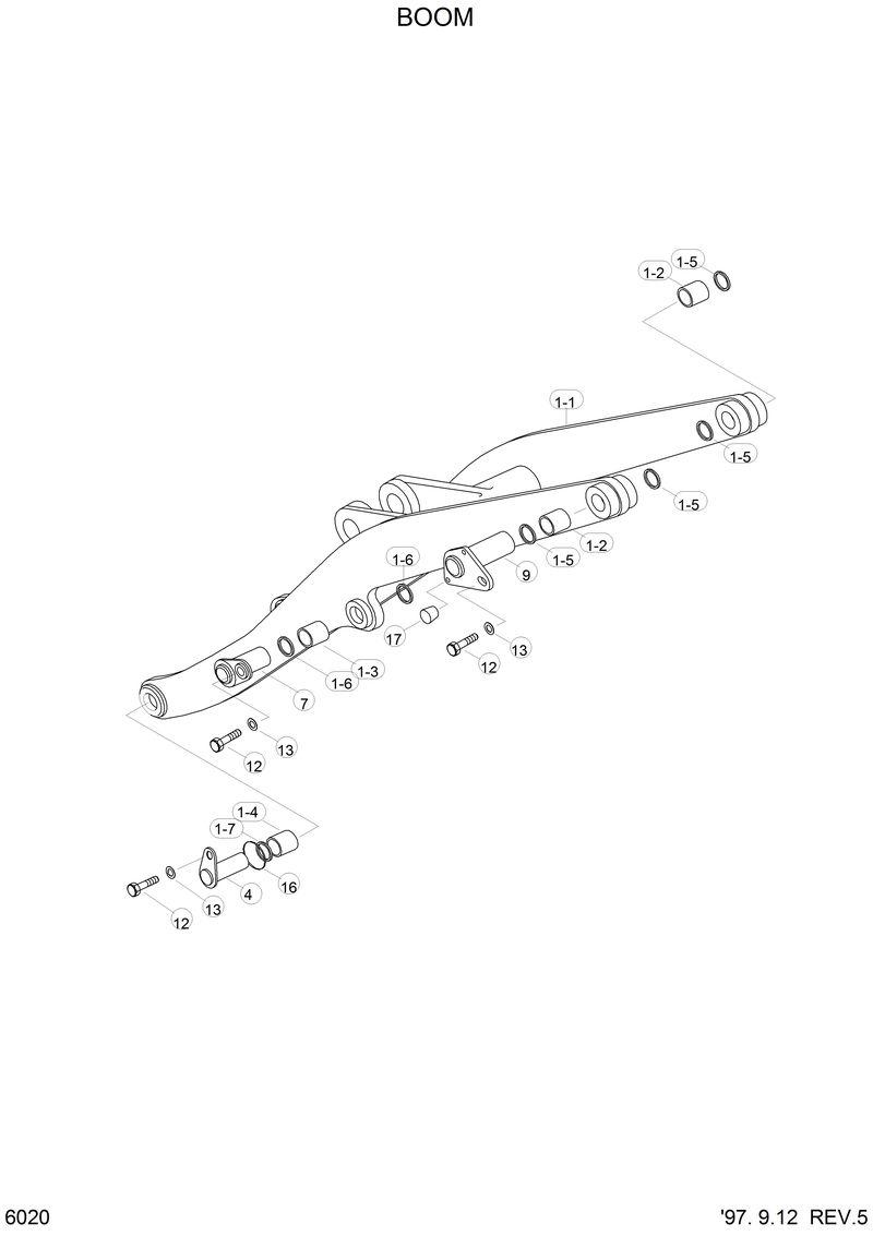Схема запчастей Hyundai HL760 - BOOM 