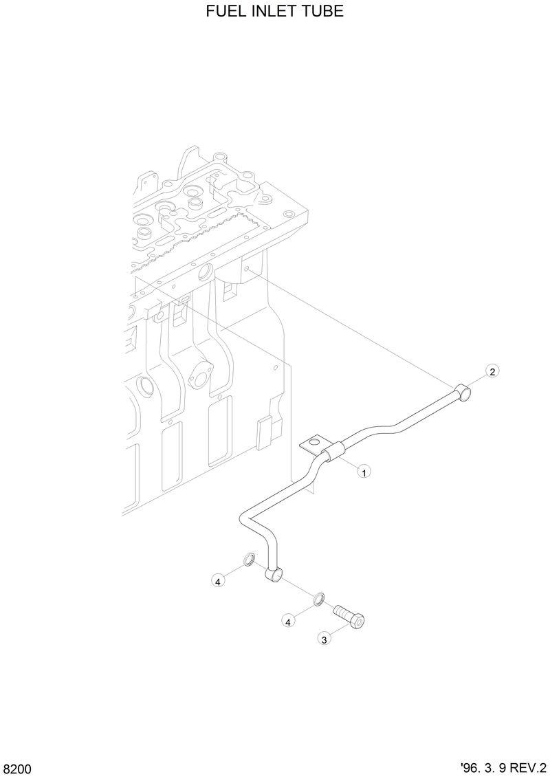 Схема запчастей Hyundai HL760 - FUEL INLET TUBE 