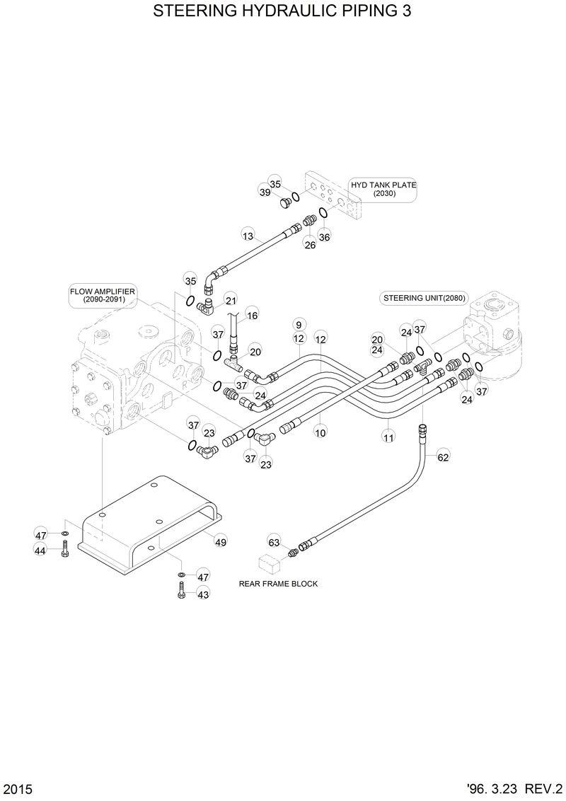 Схема запчастей Hyundai HL770 - STEERING HYDRAULIC PIPING 3 