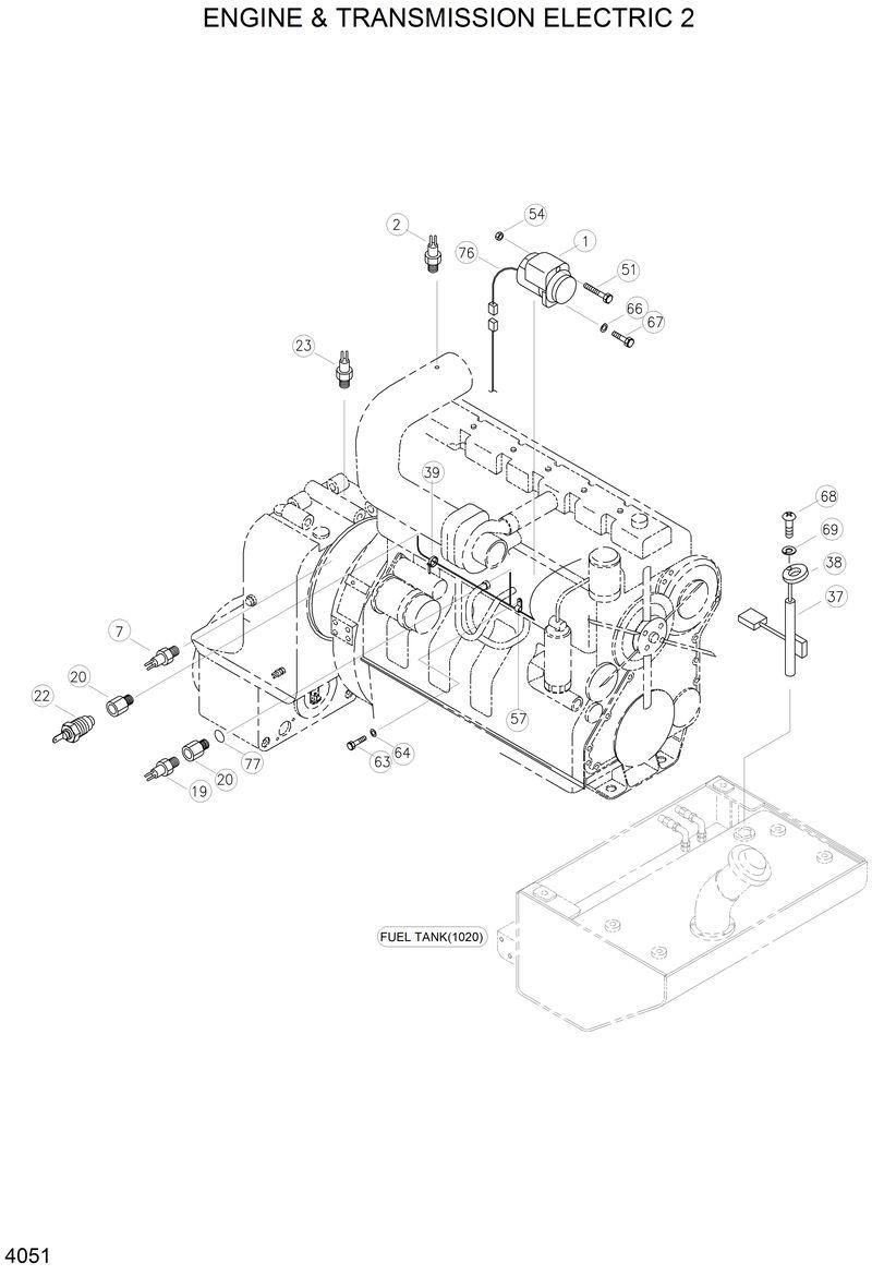 Схема запчастей Hyundai HL770 - ENGINE &amp; TRANSMISSION ELECTRIC 2 
