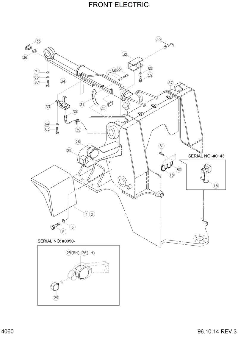 Схема запчастей Hyundai HL770 - FRONT ELECTRIC 